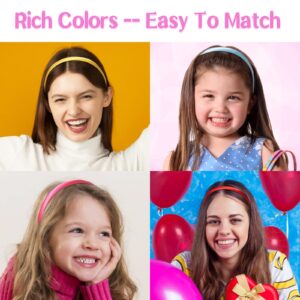 Candygirl HeadBands for Girls,DIY Satin Covered Girls Headbands,1cm Width Craft Headbands for Daily and Party(26pcs Per Pack Each Color 1pcs)