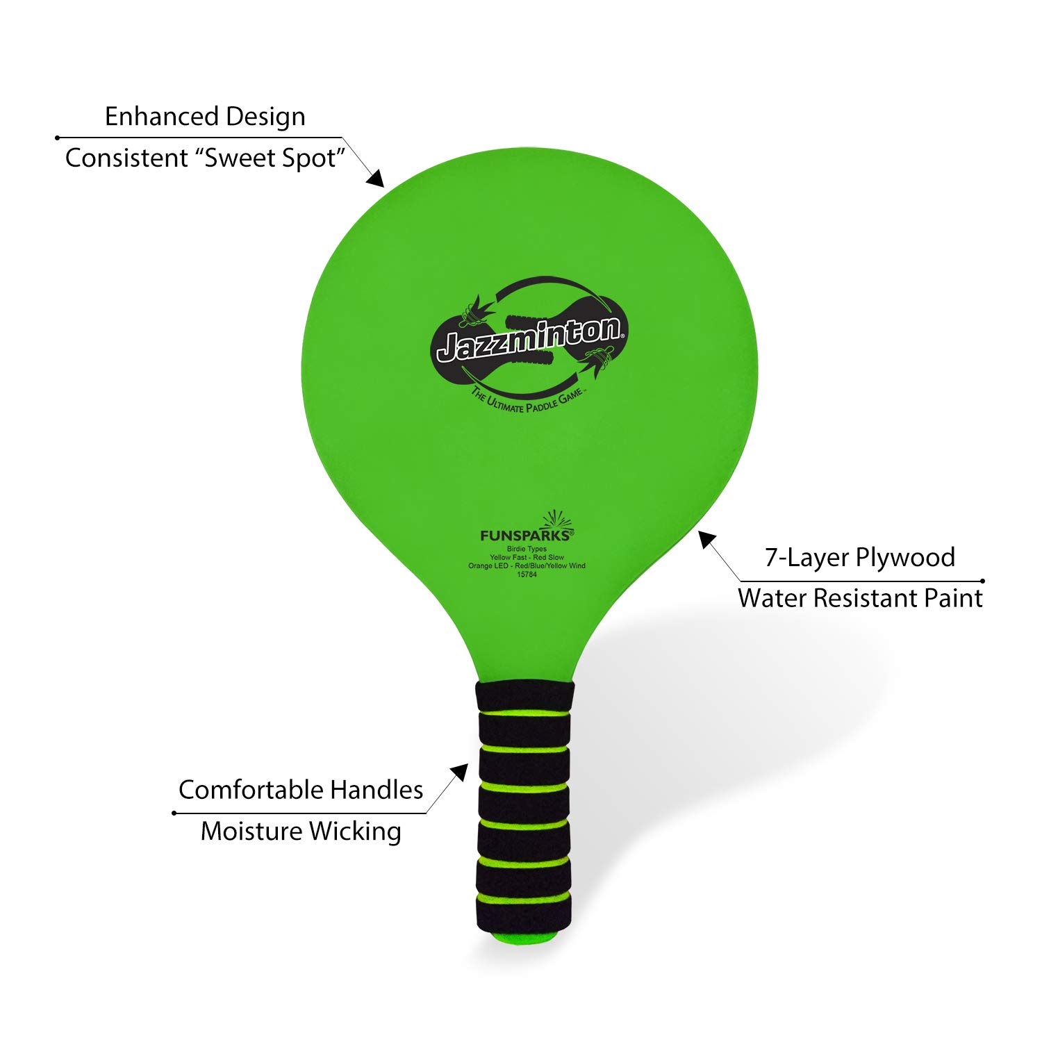 Funsparks Paddle Ball Jazzminton Game - All-Season Indoor/Outdoor Racquet Game for Active Play