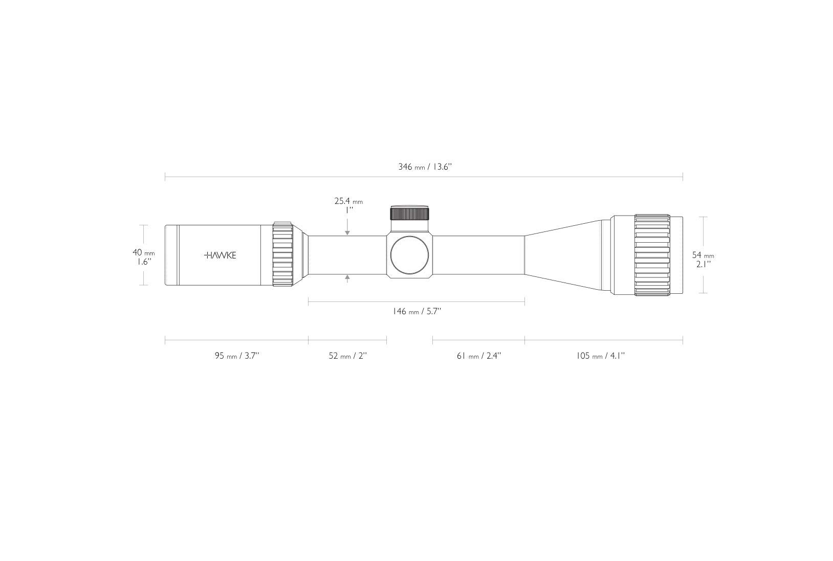 Vantage IR Riflescope 4-12x40 AO, 1", Rimfire .17 HMR (Etched)