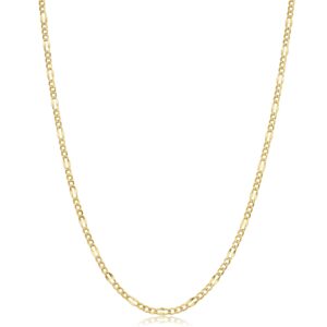 kooljewelry 10k solid yellow gold 2.3 mm figaro link chain necklace (20 inch)