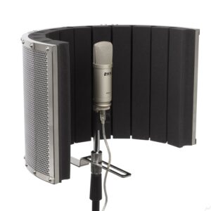 LyxPro VRI-20 Sound Absorbing Acoustic Foam Isolation Portable Microphone Shield, Vocal Recording Panel, High Performance - Stand Mountable