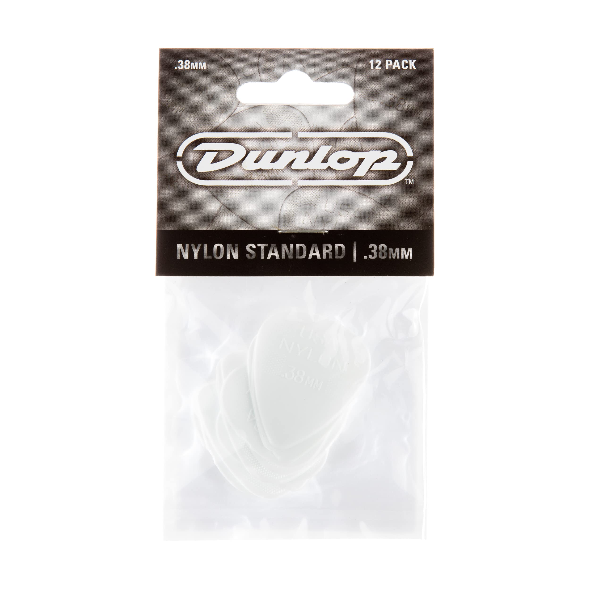 JIM DUNLOP 44P.38 Nylon Standard, White, .38mm, 12/Player's Pack