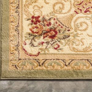 Unique Loom Versailles Collection Traditional Classic Floral Motif Area Rug (5' 0 x 8' 0 Rectangular, Green/ Ivory)