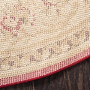 Unique Loom Versailles Collection Traditional Classic Medallion Motif Area Rug (6' 0 x 6' 0 Round, Burgundy/ Ivory)