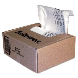 fellowes shredder waste bags, 6-7 gal capacity, 100/carton