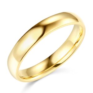 14k yellow gold 4mm comfort fit plain wedding band - size 8.5