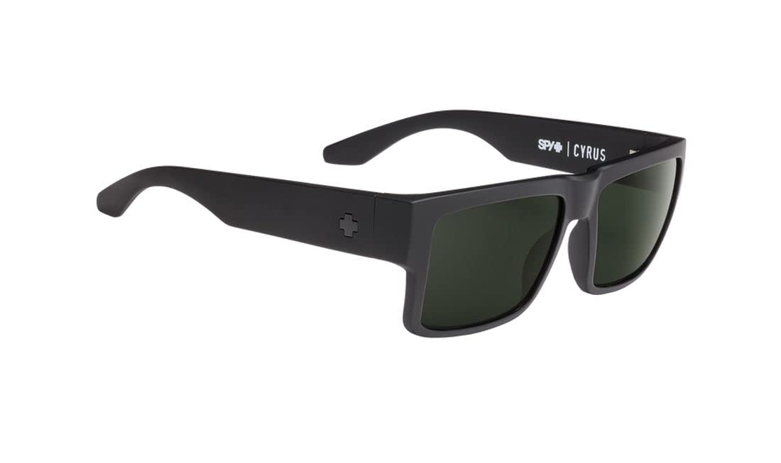 Spy Optic Cyrus Sunglasses Soft Matte Black with Happy Gray Green Lens