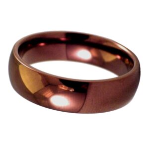 Fanntasy Forge Jewelry Dark Copper Ring Mens Womens Coffee Color Stainless Steel Wedding Band 6mm Size 3