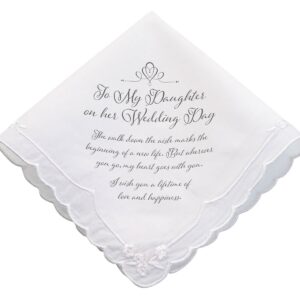 Lillian Rose mens Lillian Rose Daughter Verse Wedding Gift Keepsake Hankie, Multi-colour, One Size US, 6.5"