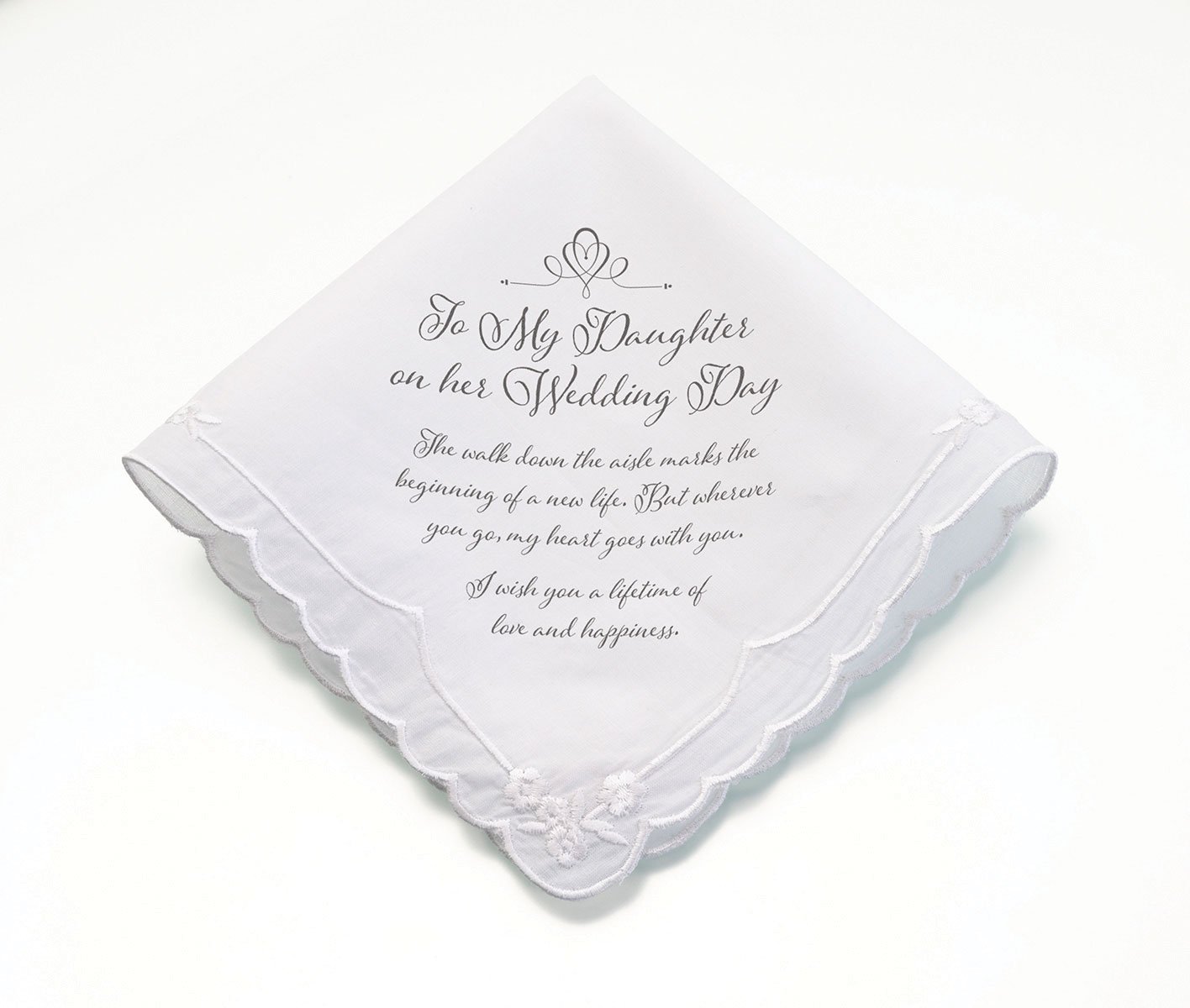 Lillian Rose mens Lillian Rose Daughter Verse Wedding Gift Keepsake Hankie, Multi-colour, One Size US, 6.5"