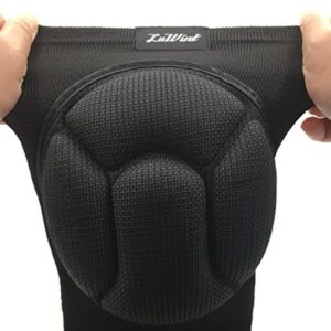 Luwint Protective Thick Sponge Knee Pads Knee Brace - High Elastic Non-Slip Basketball Volleyball Knee Sleeves Support for Gardening Weightlifting Running Gym Yoga, 1 Pair Unisex