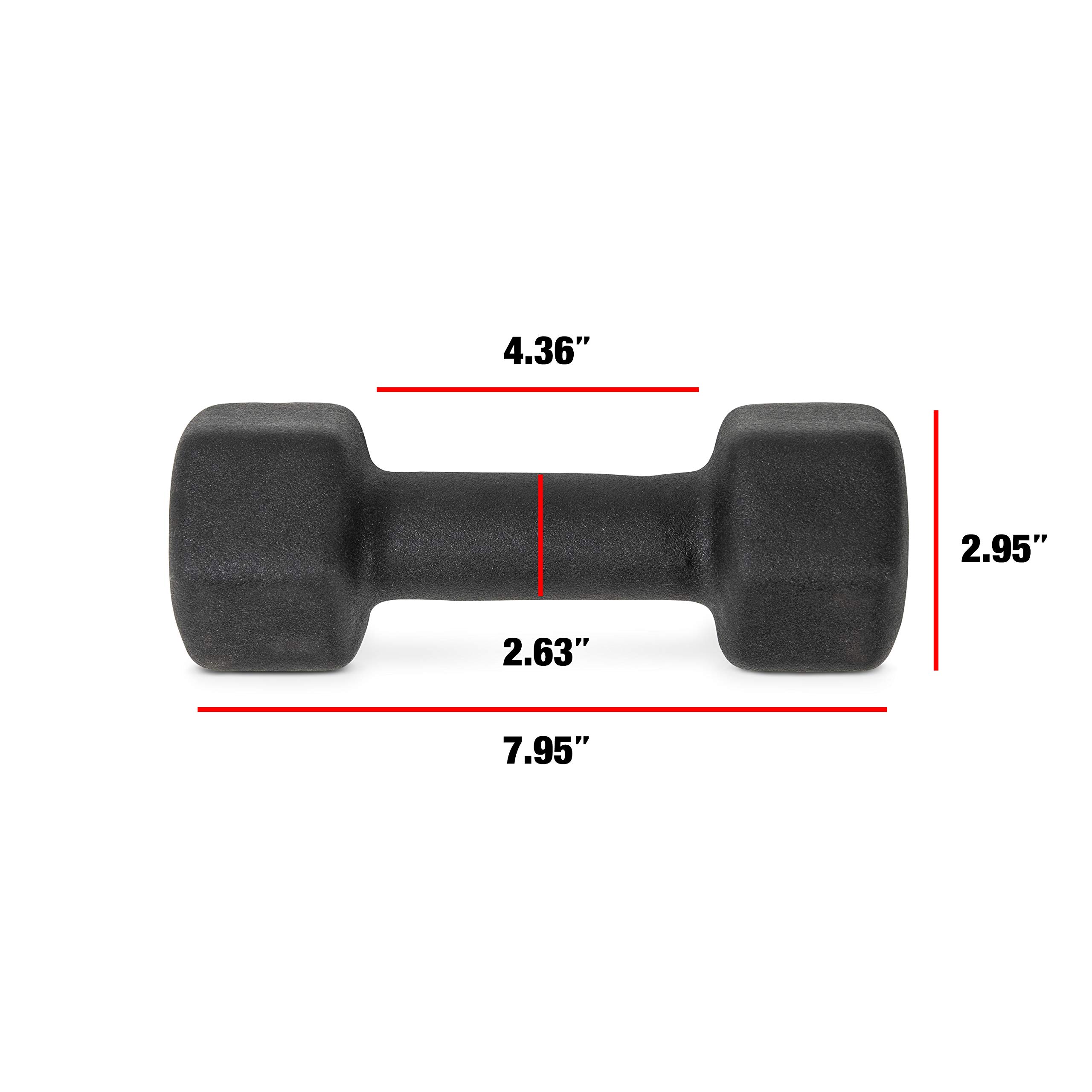 CAP Barbell Black Neoprene Coated Dumbbell, 6 lb Pair