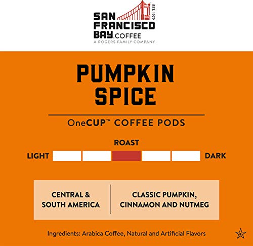 San Francisco Bay Compostable Coffee Pods - Pumpkin Spice (80 Ct) K Cup Compatible including Keurig 2.0, Flavored, Medium Roast