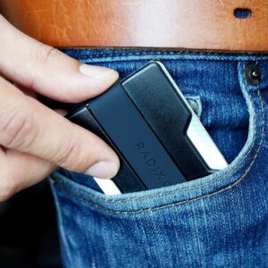 Radix One Slim Wallet (Black/Black) - Minimalist Ultralight Thin Polycarbonate Money Clip