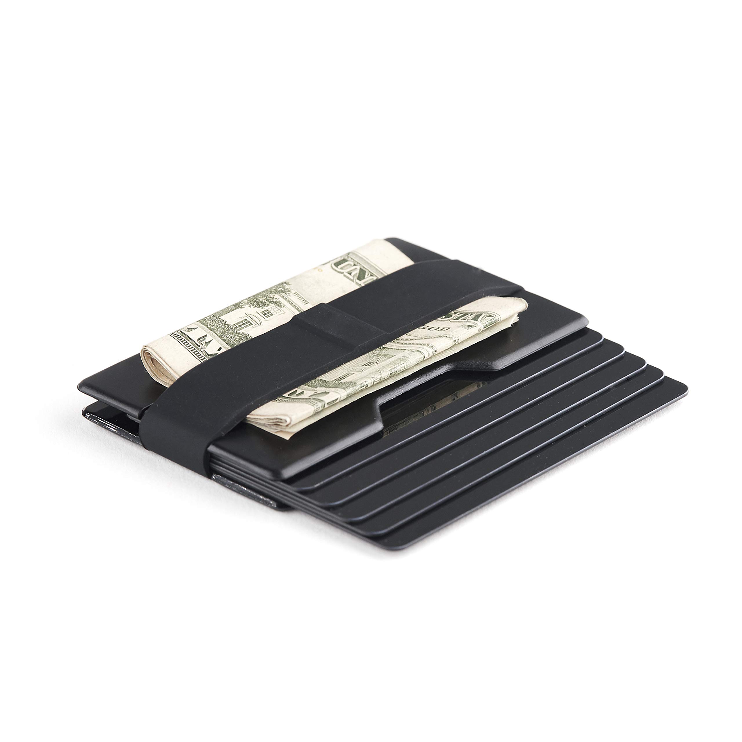 Radix One Slim Wallet (Black/Black) - Minimalist Ultralight Thin Polycarbonate Money Clip