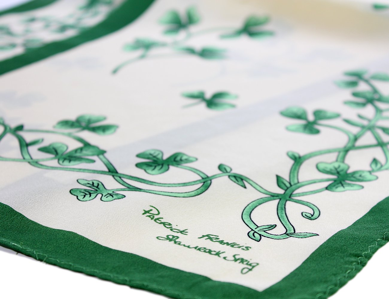 Irish Shamrock Scarf Silk Ireland Celtic Headscarf St. Patrick's Day 52" x 12"