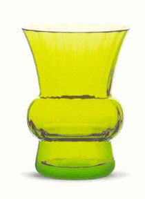 baccarat crystal chardon vase. olive green