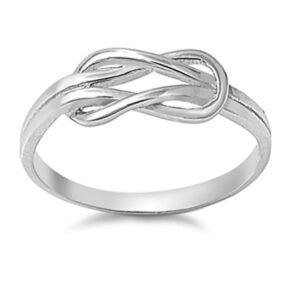 Infinity Knot Seat Buckle Cute Ring New .925 Sterling Silver Band Size 6