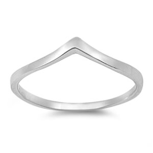 chevron pointed arrow cute ring new .925 sterling silver band size 9