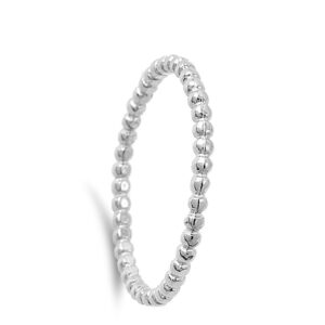 Stackable Ball Bead Eternity Unique Ring New 925 Sterling Silver Band Size 3