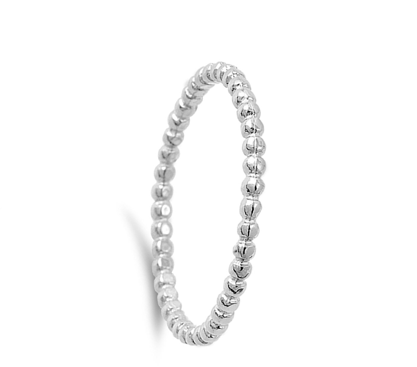 Stackable Ball Bead Eternity Unique Ring New 925 Sterling Silver Band Size 3