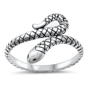 women's snake skin serpent classic ring new .925 sterling silver band size 5