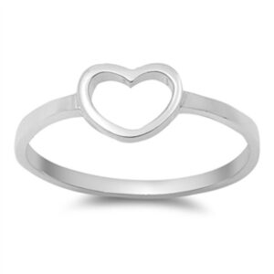 heart women's promise ring new .925 sterling silver band size 7