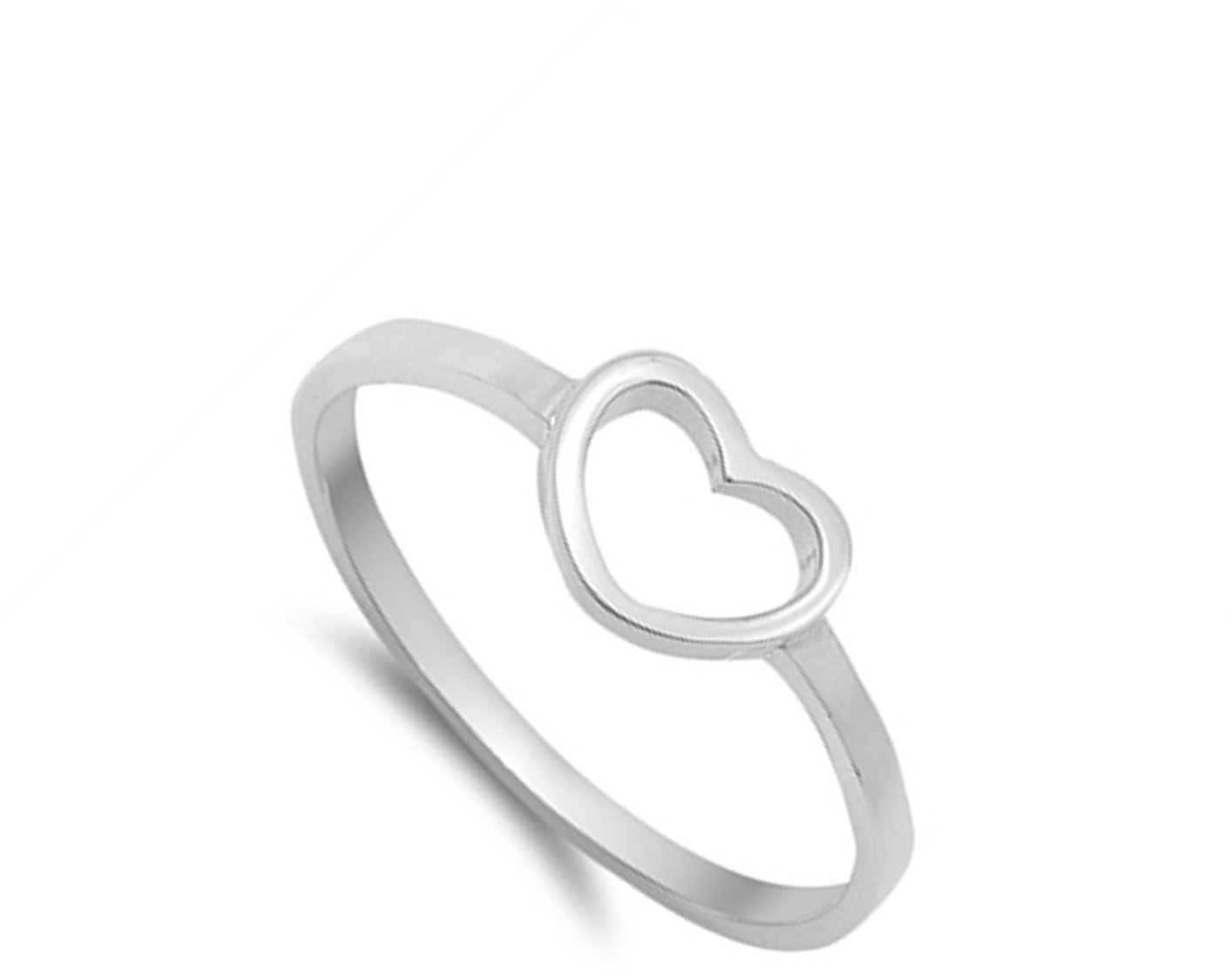 Heart Women's Promise Ring New .925 Sterling Silver Band Size 7