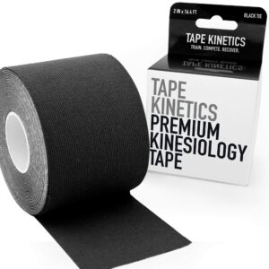 tape kinetics premium kinesiology tape | 2" x 16.4 ft | waterproof & latex-free (black)