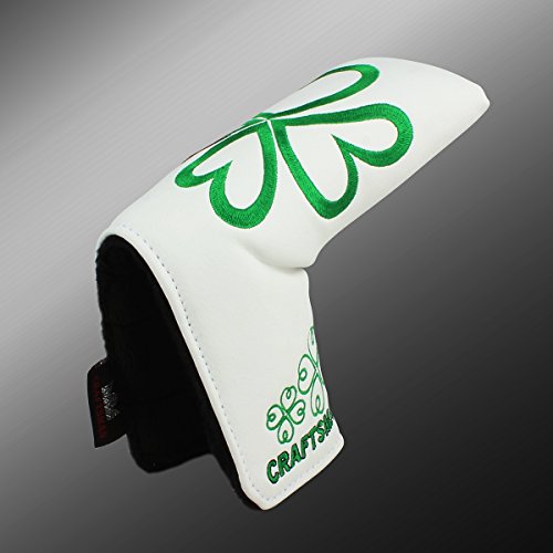 CRAFTSMAN GOLF Green Lucky Clover Headcover Blade Putter Cover for Scotty Cameron Taylormade Odyssey Blade（Blade