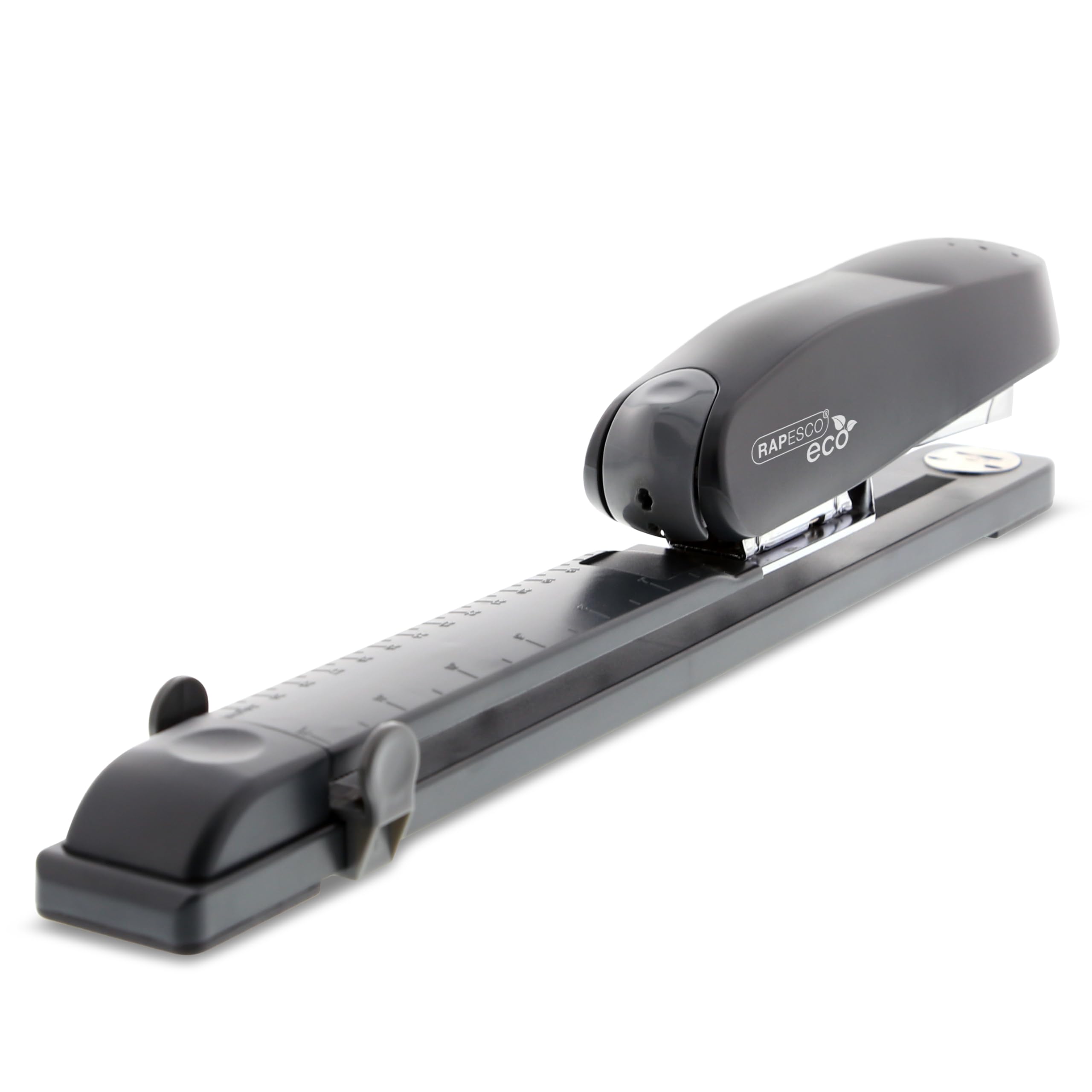 Rapesco 1281 ECO 790 Front Loading Long Arm Stapler with 10,000 Type 26 Standard 5/16" Staples, 50 Sheet Capacity, Charcoal