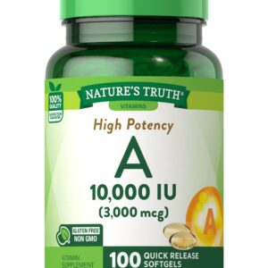 Vitamin A 10000 IU Softgels | 100 Count | Non-GMO, Gluten Free Supplement | by Nature's Truth