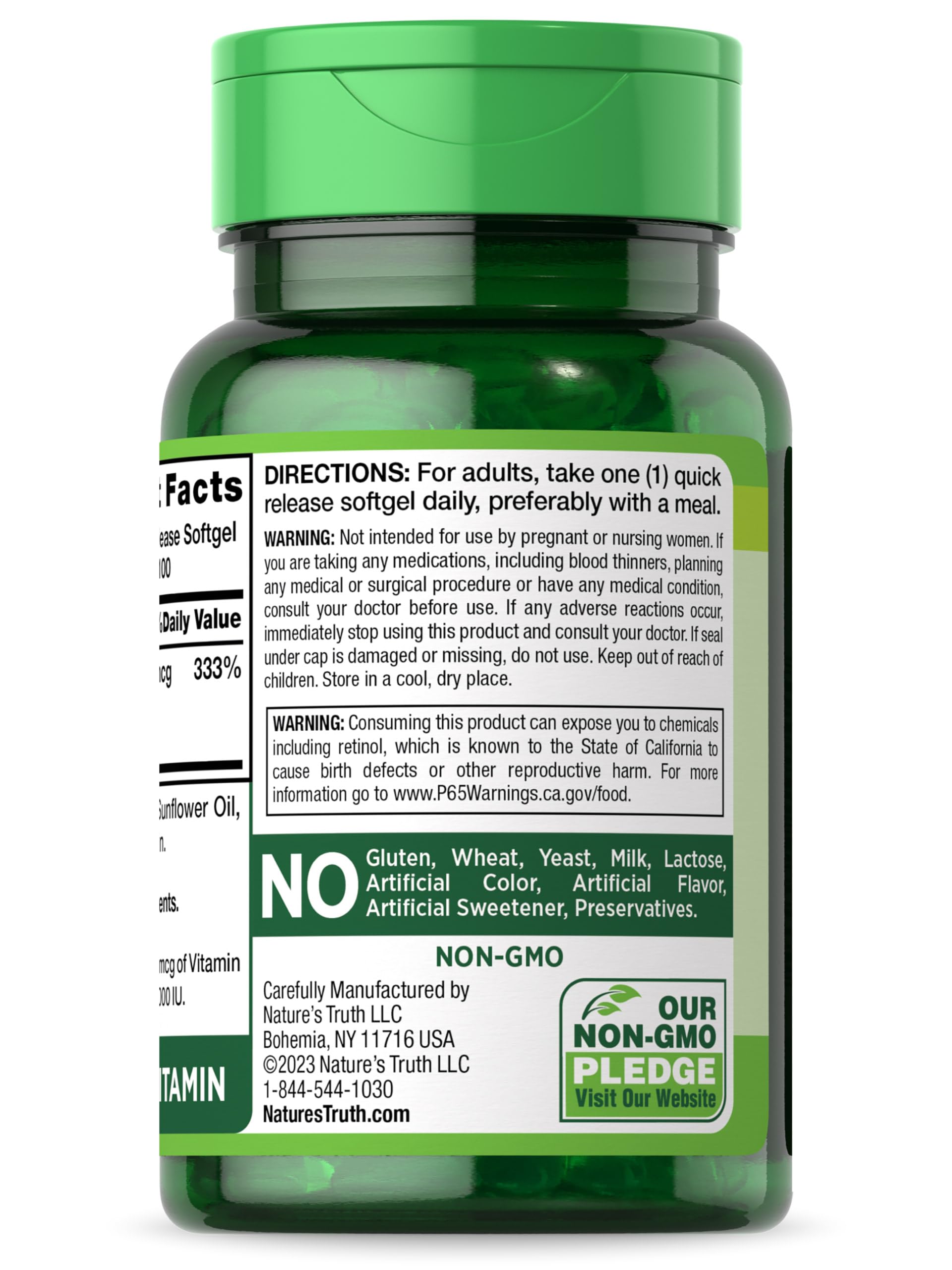 Vitamin A 10000 IU Softgels | 100 Count | Non-GMO, Gluten Free Supplement | by Nature's Truth