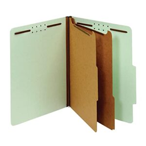 office depot pressboard classification folders with fasteners, letter size, 100% recycled, light green, 10 pk, od24076r