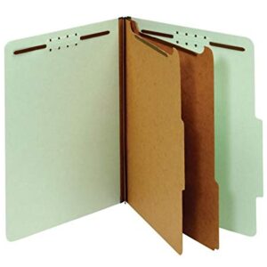 Office Depot Pressboard Classification Folders With Fasteners, Letter Size, 100% Recycled, Light Green, 10 pk, OD24076R