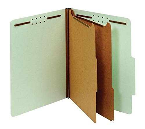 Office Depot Pressboard Classification Folders With Fasteners, Letter Size, 100% Recycled, Light Green, 10 pk, OD24076R