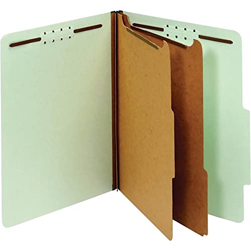 Office Depot Pressboard Classification Folders With Fasteners, Letter Size, 100% Recycled, Light Green, 10 pk, OD24076R