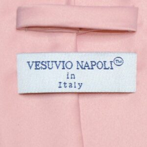 Vesuvio Napoli Solid DUSTY PINK Color NeckTie & Handkerchief Men's Neck Tie Set