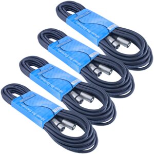 MCSPROAUDIO 4 Pack 25 Foot Male to Female 3 Pin XLR Mic Microphone Cable