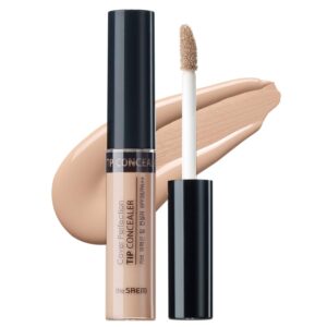 THE SAEM Cover Perfection Tip Concealer, Liquid Multi-Use Concealer, Full Coverage Makeup for Acne Dark Spots Dark Circles Hyperpigmentation and Blemishes, 0.2 fl.oz. (#2 Rich Beige)