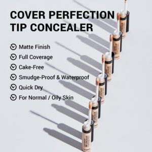 THE SAEM Cover Perfection Tip Concealer, Liquid Multi-Use Concealer, Full Coverage Makeup for Acne Dark Spots Dark Circles Hyperpigmentation and Blemishes, 0.2 fl.oz. (#2 Rich Beige)