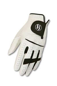 hj glove men's gripper ii golf glove, snow white, large