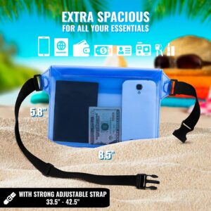 BO KAI LUN Waterproof Pouch with Waist Strap (2 Pack) | Best Way to Keep Your Phone and Valuables Safe and Dry | Perfect for Boating Swimming Snorkeling Kayaking Beach Pool Water Parks