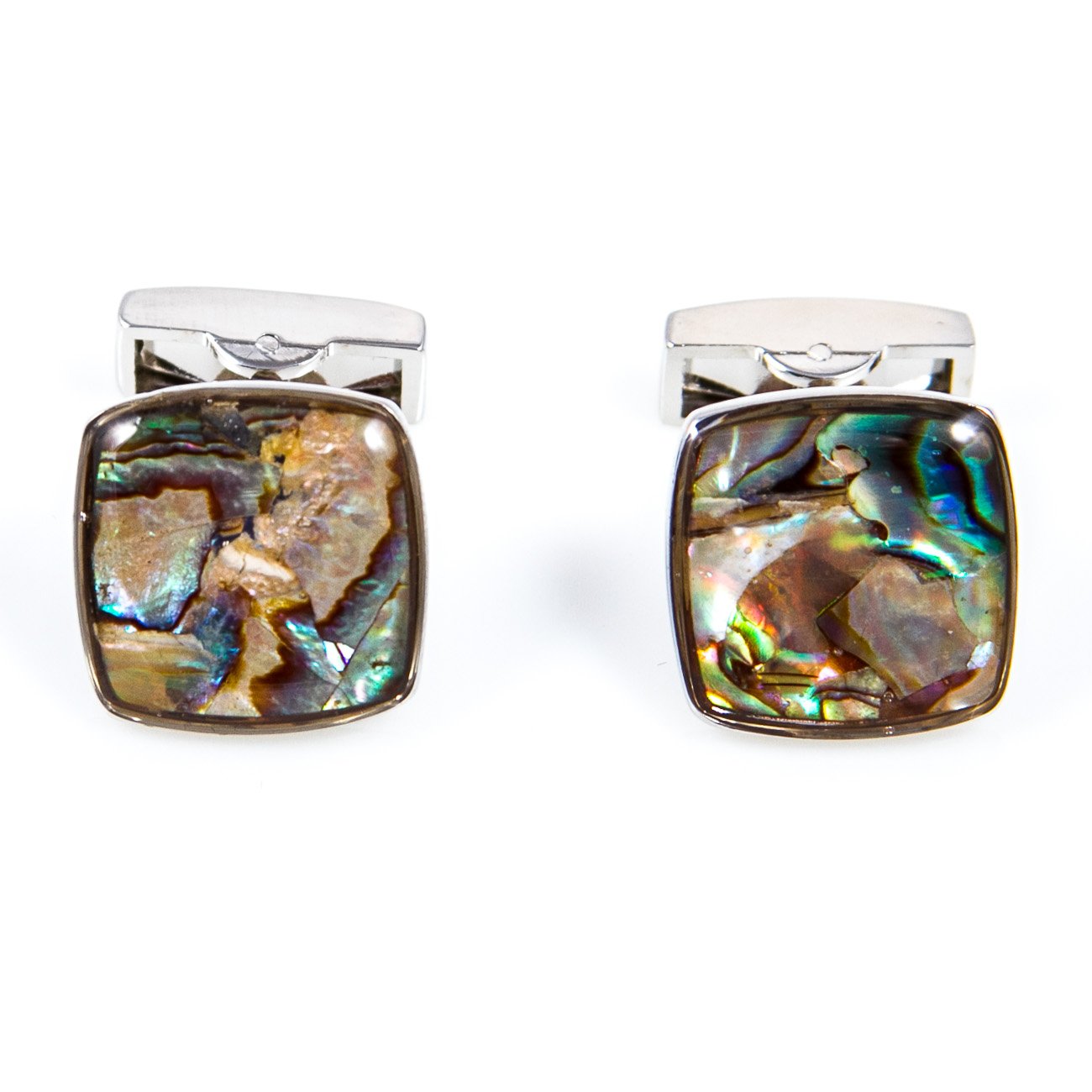 MRCUFF Abalone 4 Pairs Cufflinks in a Presentation Gift Box & Polishing Cloth