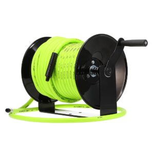 Flexzilla Manual Open Face Air Hose Reel, 3/8 in. x 50 ft., Heavy Duty, Lightweight, Hybrid, ZillaGreen - L8652FZ