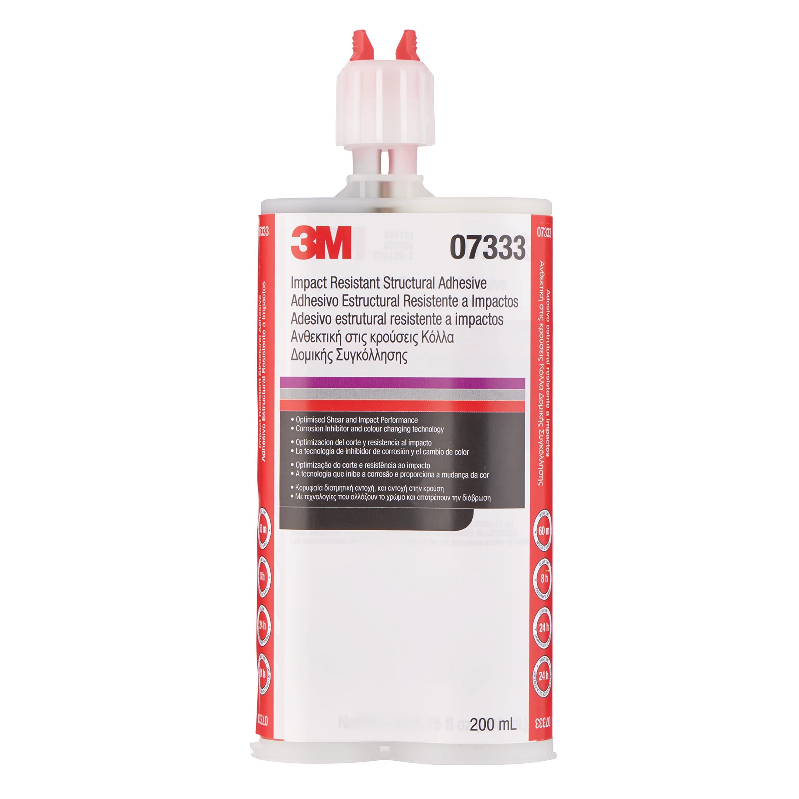 3M Impact Resistant Structural Adhesive, 07333, Two-Part Epoxy, True Automotive OEM Recommended, 200 mL/6.75 fl oz Cartridge, Purple