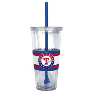 mlb texas rangers hype straw tumbler, 22-ounce