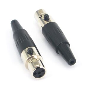 onelinkmore Mini XLR TA4F 4Pin Female Audio Connector Microphone Cable Socket Adapter Mini XLR Jack,4 Pin for Pro Microphones Pack of 2