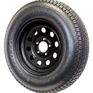 eCustomrim 2-Pack Trailer Tire On Black Wheel Modular Rim ST205/75D15 LRC 5 Lug On 4.5 15 x 5-2 Year Warranty w/Free Roadside