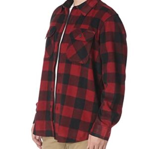 Wrangler Authentics Men's Long Sleeve Heavyweight Fleece Shirt Red Buffalo Plaid Medium